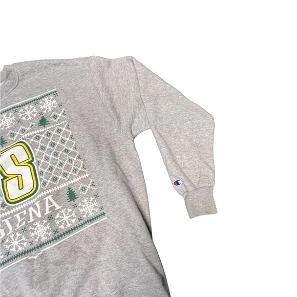 Y2K Siena College New York pullover sweatshirt Christmas theme size XL - Picture 4 of 6